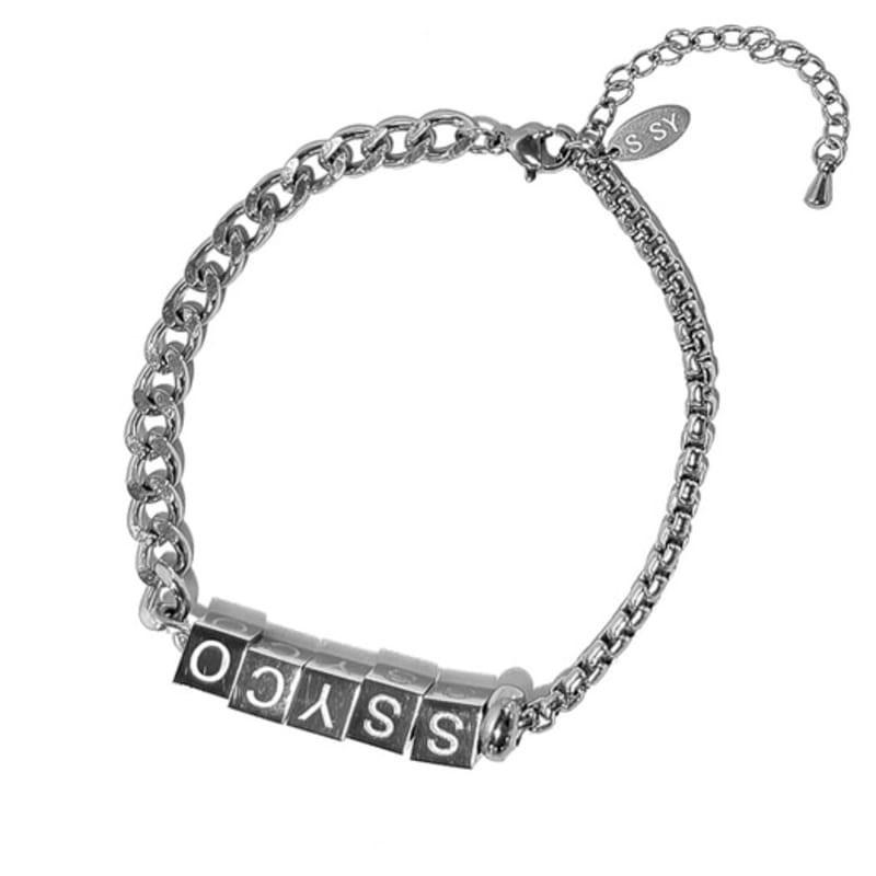 

S SY initial half & half bracelet L