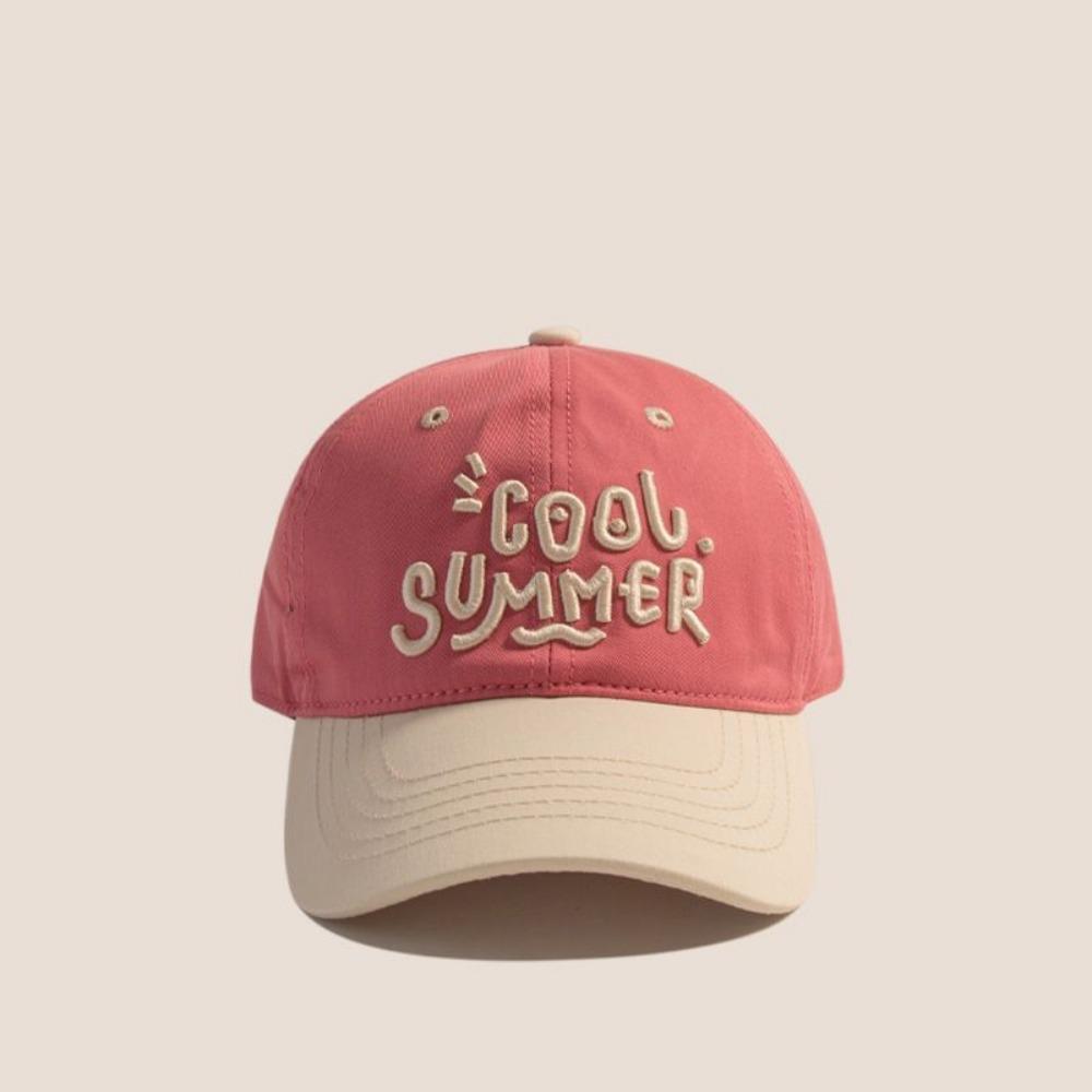 Embroidery Sun Shading Hat Contrasting Color Duck Tongue Cap  For 2-7Year Boys Girl