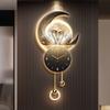 Nordic Living Room Swan Wall Clock Villa LED Digital Clock Restaurant Mute Quartz Clock Luxury Corridor Mural Watch Home Decor