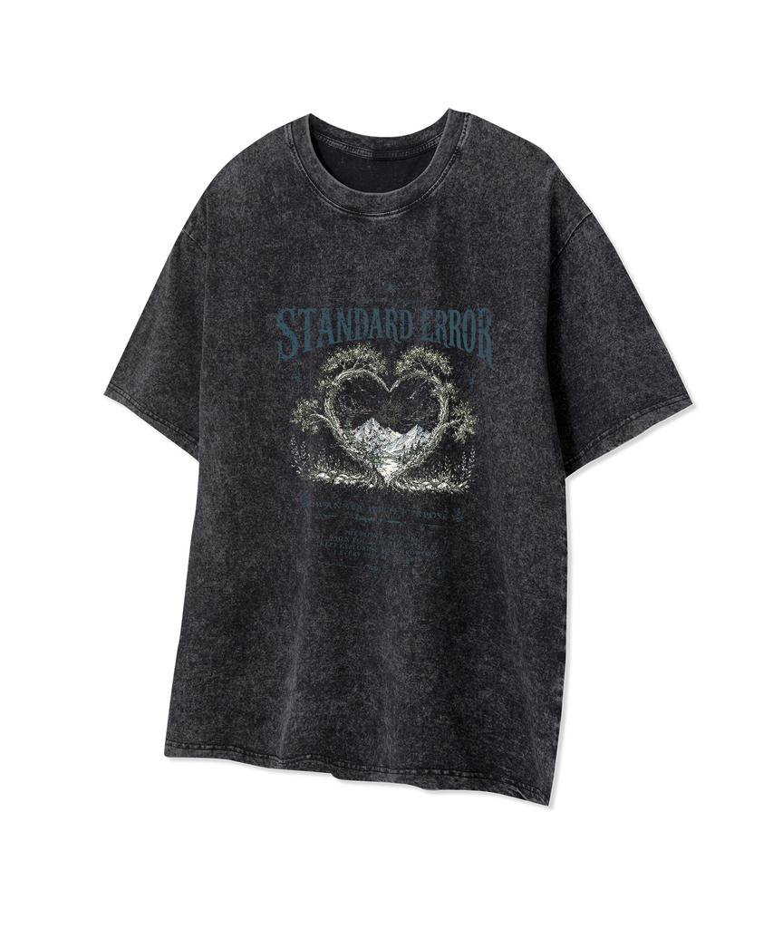 STANDARDERROR 87-Stan336 Nature Heart Pigment Short Sleeve T-Shirt (3 Colors)