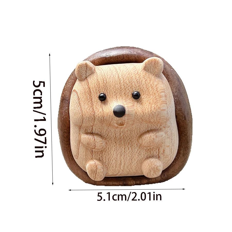 Little Hedgehog Healing Series Dopamine Ornament Solid Wood Splicing Creative Playful Handle