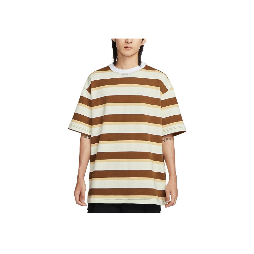 Nike Sportswear Logo Print Embroidered Striped Pattern Crew Neck Pullover Short Sleeve Drop Shoulder T-Shirt Men T-Shirts HJ6781-281