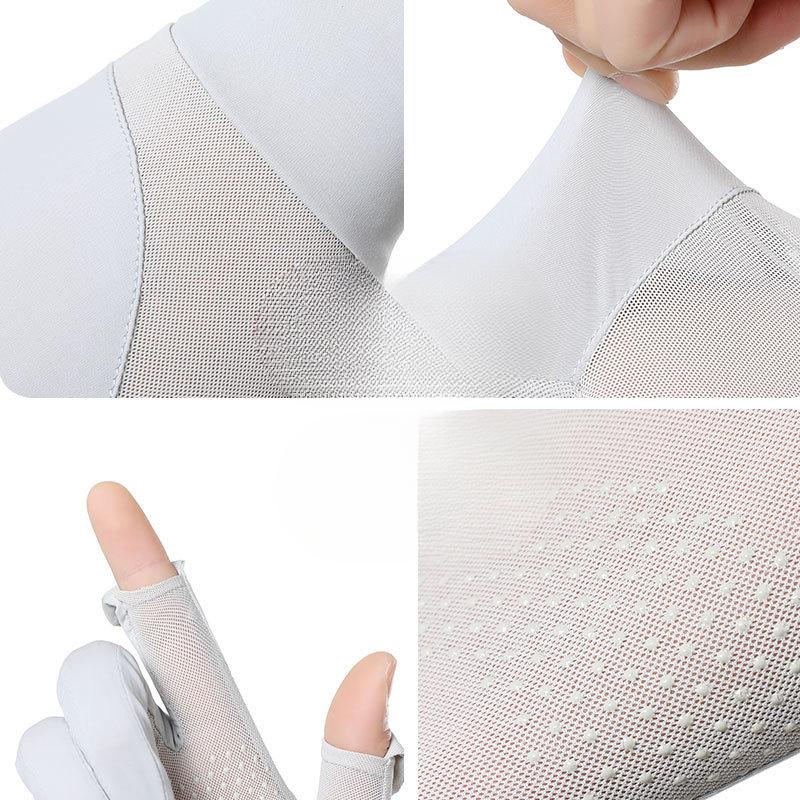 New Summer Ice Silk Gloves with Spliced Sun Protection UV Cooling  Breathable and Anti Slip Driving Full Finger Cycling Gloves