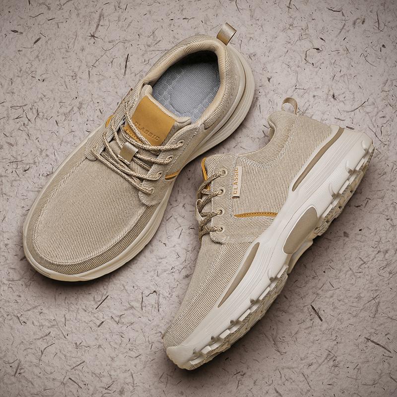 Mode Atmungsaktiv Weich Herren Sneaker Outdoor Freizeitschuhe Rutschfest Herren Canvas Schuhe Outdoor Freizeitspaziergang Trainer Schnürschuhe Trekkingschuhe