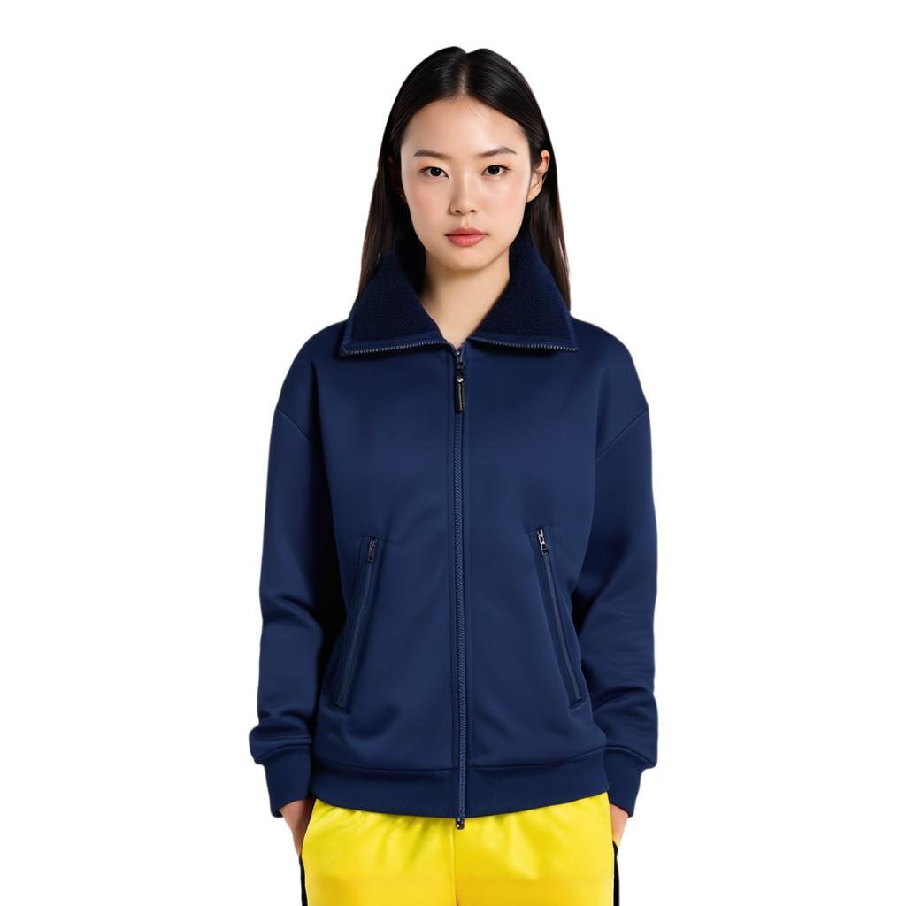 adidas Performance Warm Comfortable Fleece Windproof Stand Collar Long Sleeve Jacket Women Jacket Blue FI7979