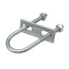 1Pcs Durable Galvanized Q235 Carbon Steel M8 Round Tube Clamp With Baffle Screws Pipe U-clamp Right Angle U-bolt for Round Tube