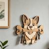 Colgador de llaves, Montado en la pared, Diseño sin perforaciones, con Gancho de almacenamiento con forma de perro de dibujos animados, Portallaves resistente, a prueba de humedad, que ahorra espacio, para el hogar, la cocina