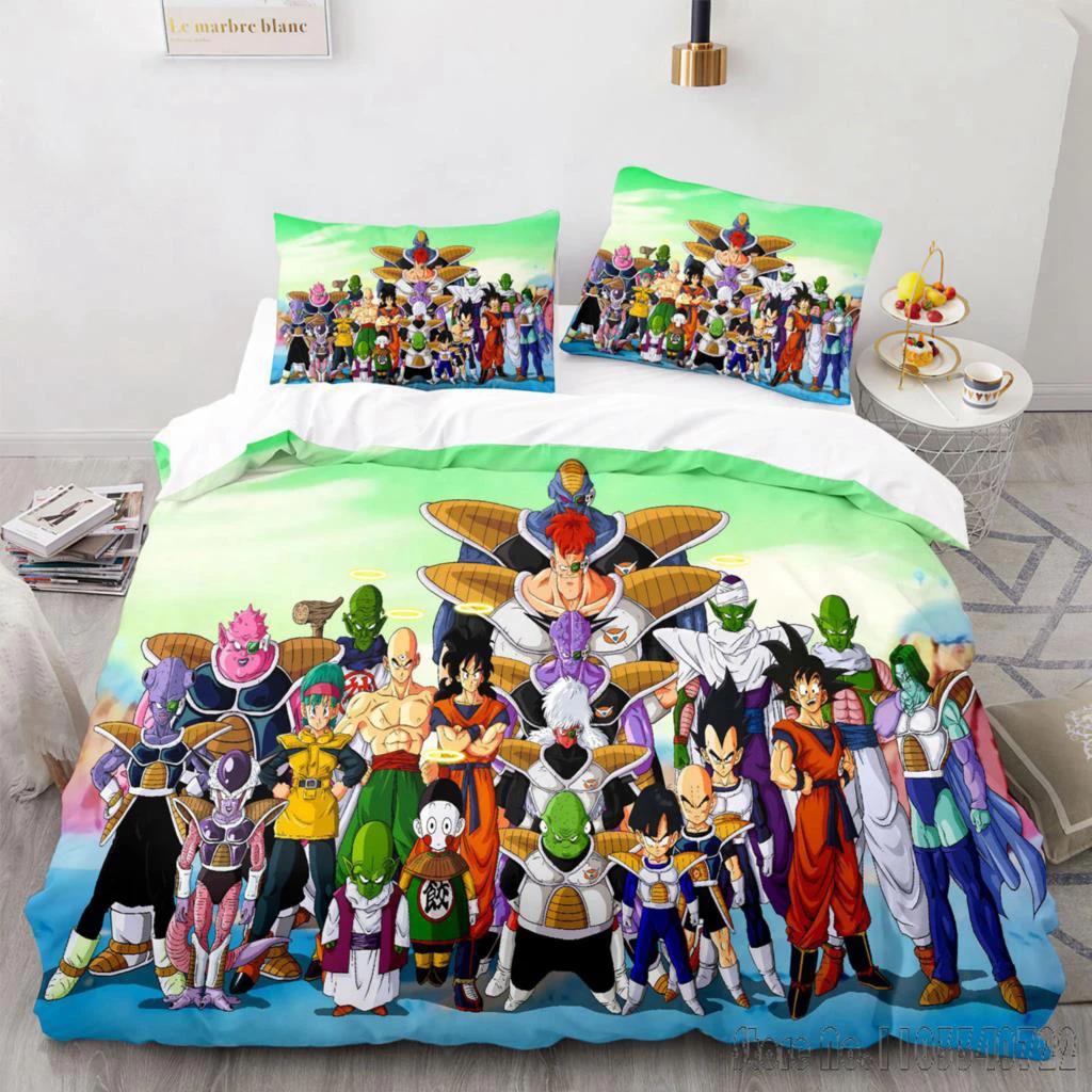 Anime Dragon Ball 3D With Pillowcase Child Bedding Set Baby Duvet Cover Sets Bedclothes Twin Single King Kids Adult Gift