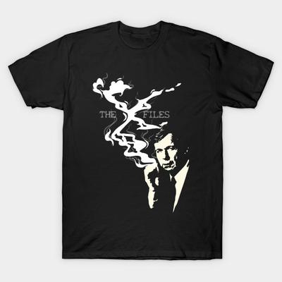 Asian Size Men Black Print T-shirt The Cigarette Smoking Man No-Cut Heat Transfer Print Cotton Tshirt