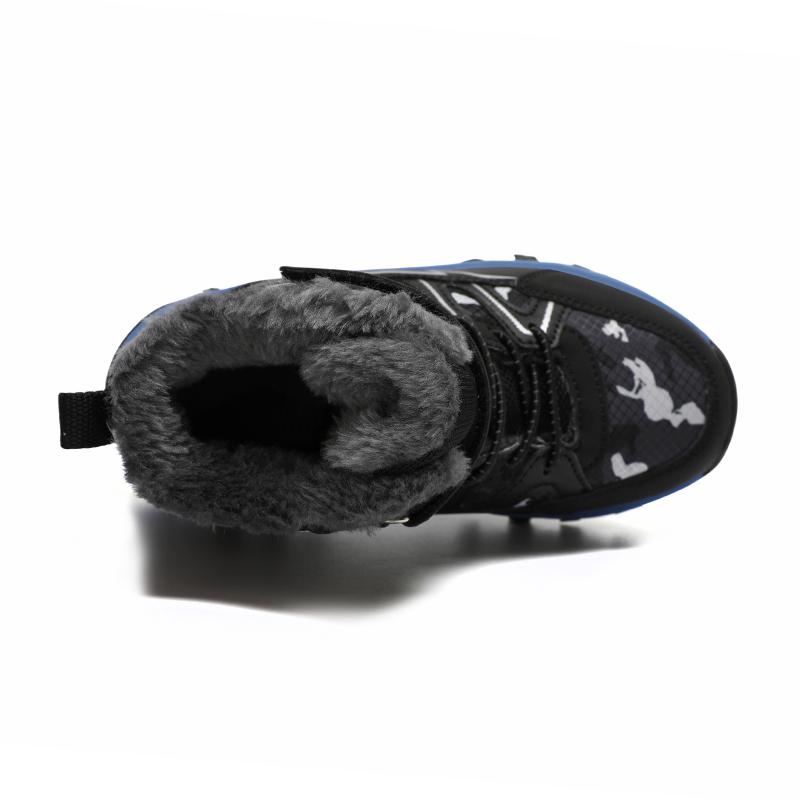 Winter Kinder Modische Fleece Warme Hohe Baumwollschnürsenkel Eiskralle Schneestiefel 31-40