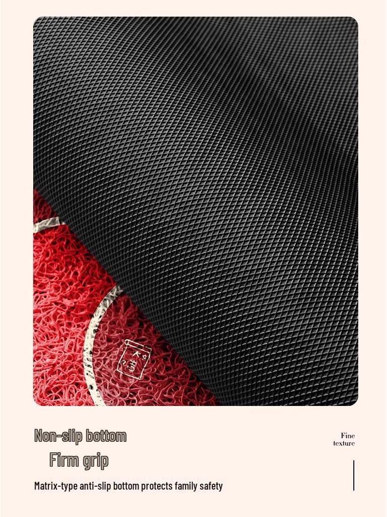 Red Coil Entrance Floor Mat - Cuttable, Dirt-Resistant Carpet for Hallways and Celebrations