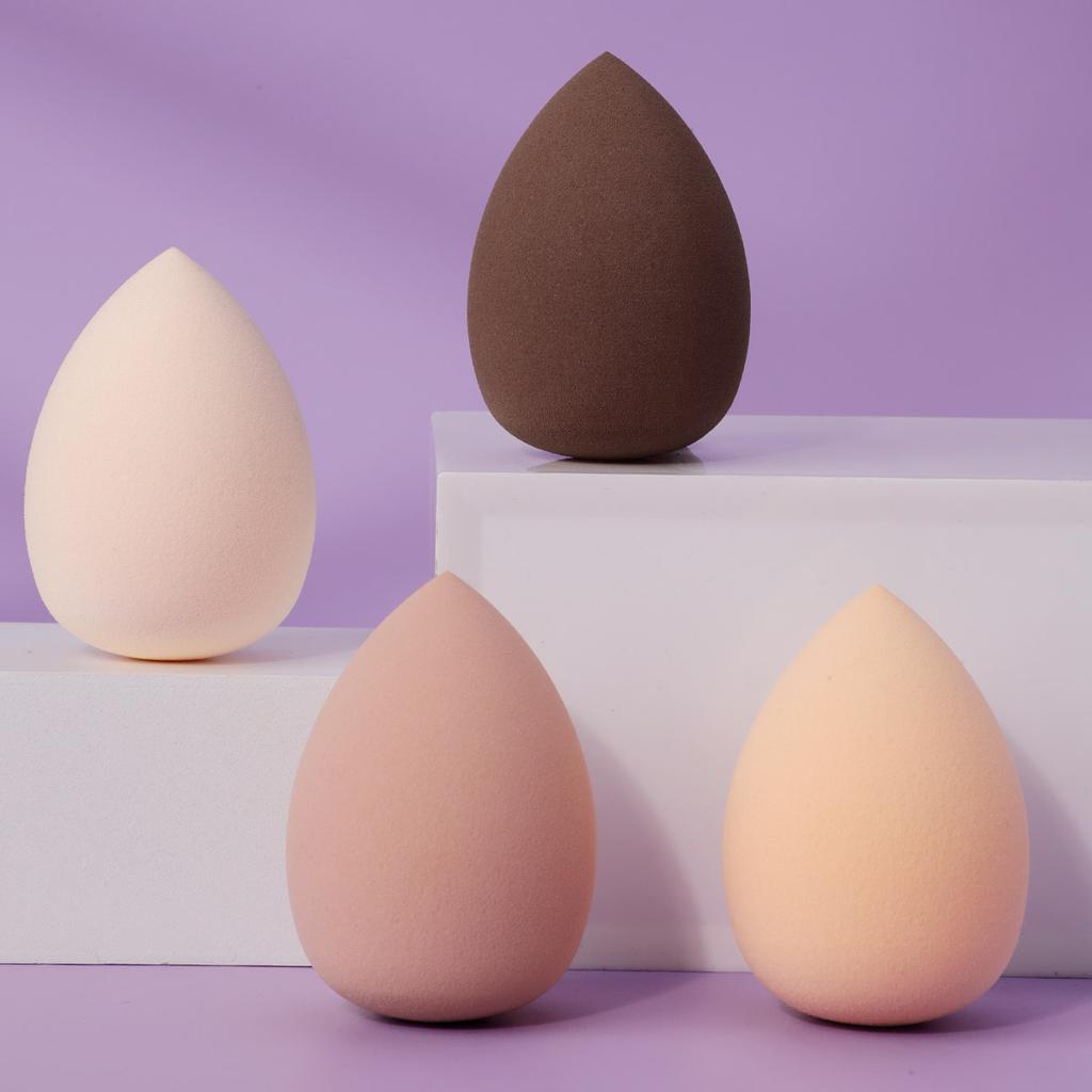 4 embalagens de ovo de beleza em forma de gota de água molhado e seco sem pó ferramentas de beleza para maquilhagem em contato com a água transforma-se num ovo de beleza grande