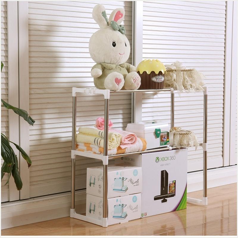 2-Layer Microwave Oven Shelf Stainless Steel Kitchen Detachable Rack Kitchen Organize Tableware Shelves Home Storage Rack Holder