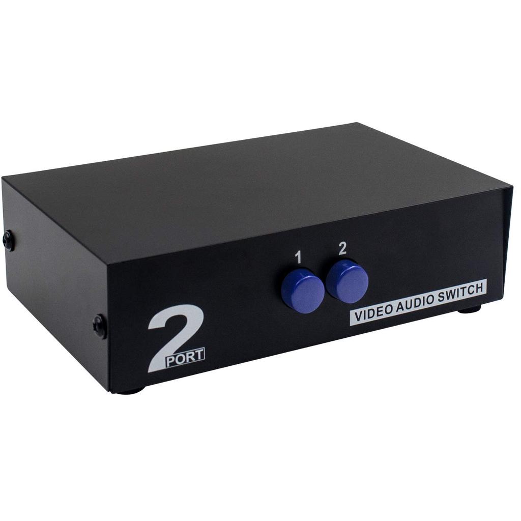 Duttek AV RCA Schalterbox AV Schalter AV Selektor Schalter Composite Video Audio Selektor Box AV Schalterbox Komponenten für DVD STB Spielkonsole Umschalter,
