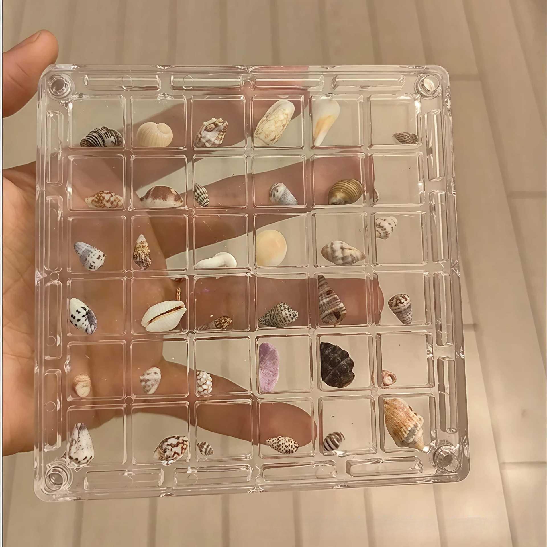 Acrylic Shell Storage Box High Permeability Magnetic Tape Cover Shell Storage Display Box