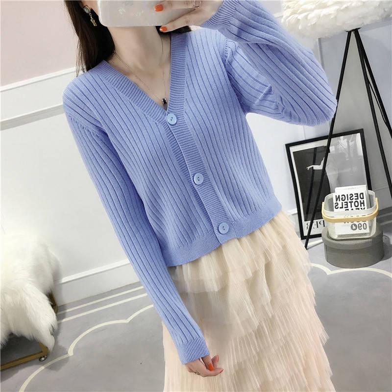 Korean Style 2025 Knit Cardigan: Versatile Long Sleeve Sweater for Spring & Autumn