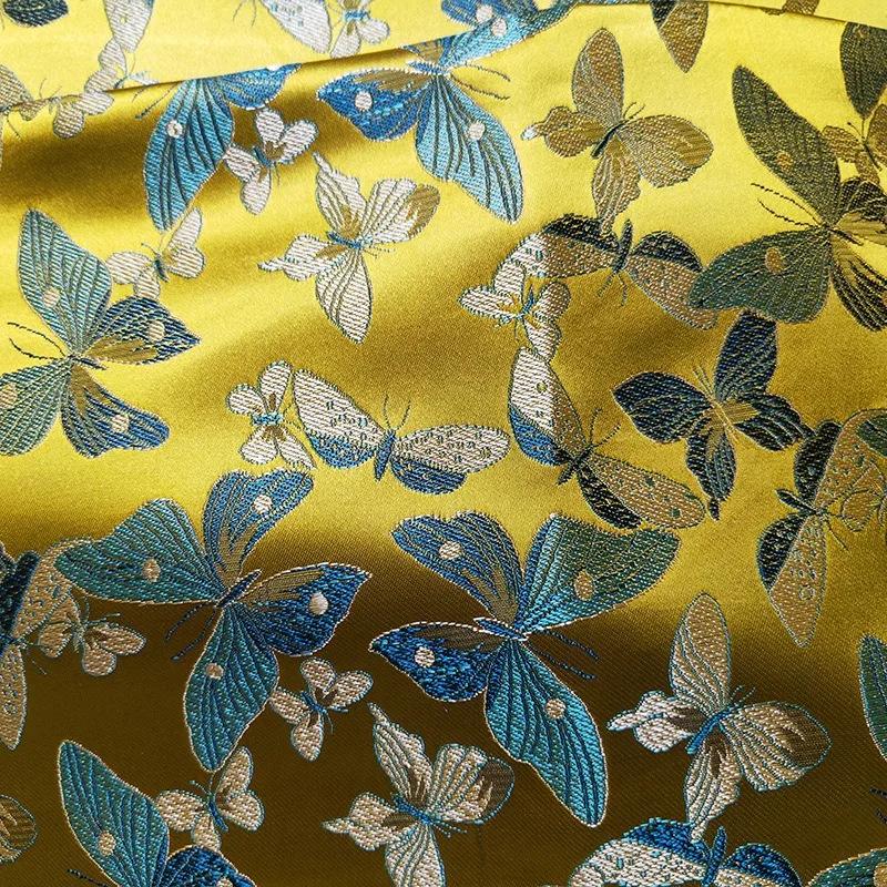 Wide 114cm Embossed Jacquard Fabric Butterfly Design Sewing Material Cheongsam Dress Garment Fabric Sold By Meter