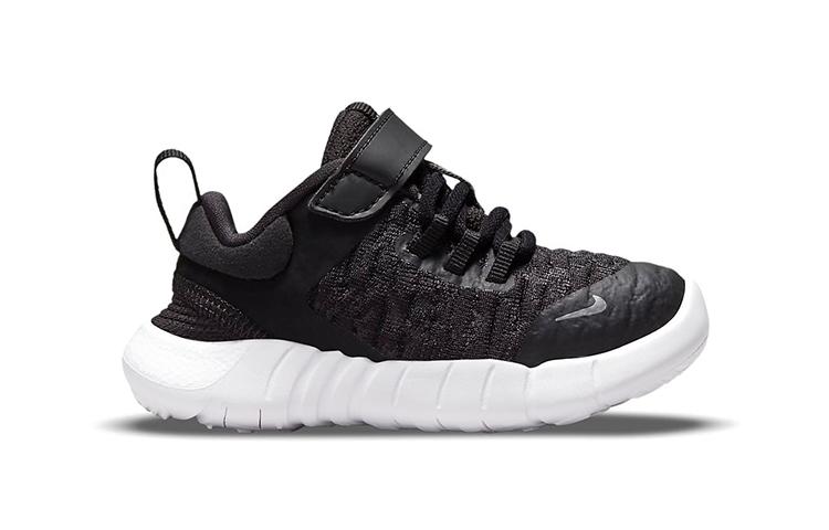 Nike Free RN 2021 Low top Running Shoes Black White Infant And Toddler CZ3997-001
