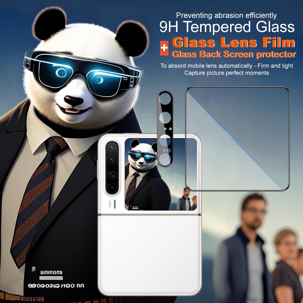 IMAK For Huawei Pura X Camera Lens Film+Rear Screen Protector with Self Positioning Frame (Black Version)