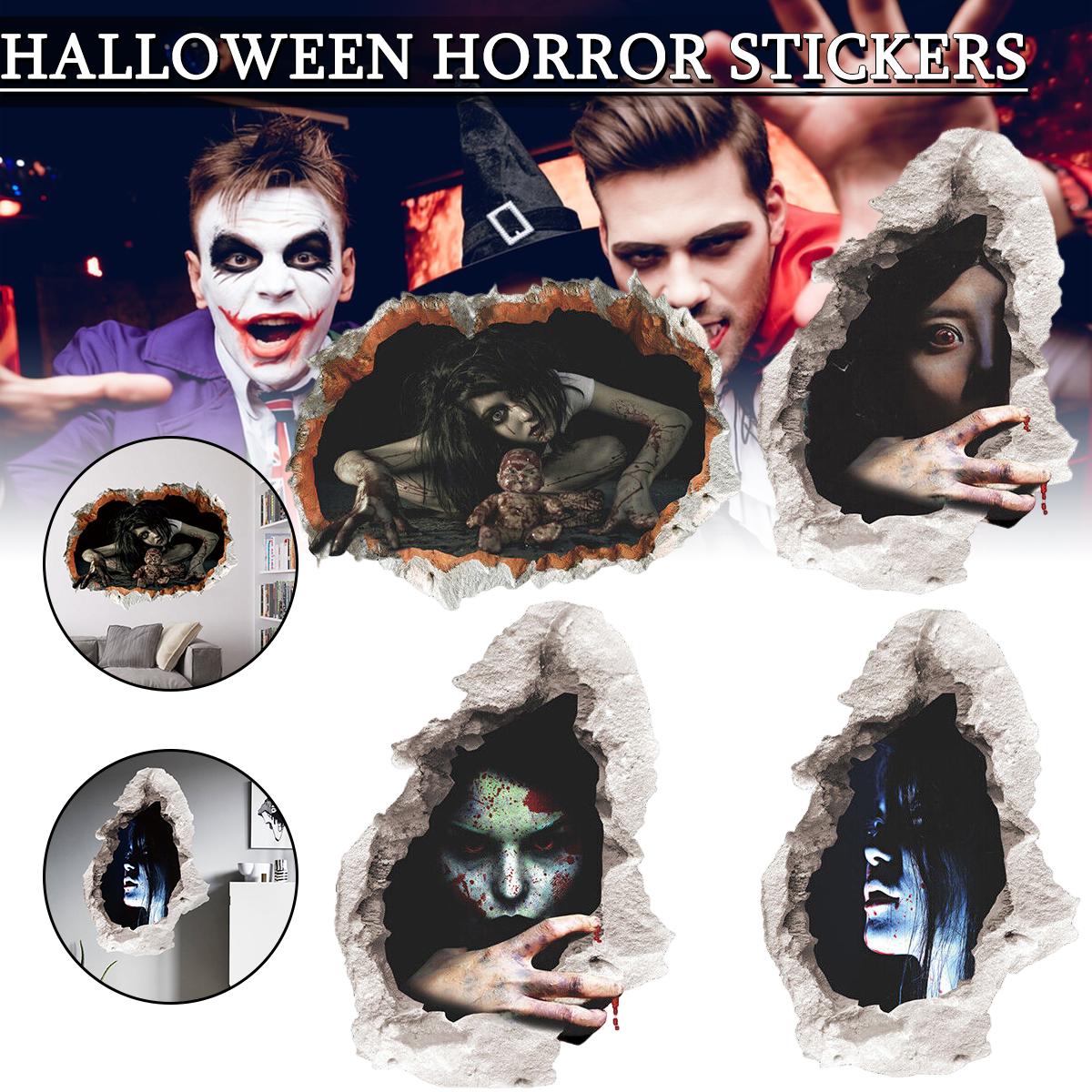 

PDTO Хэллоуин Наклейки на стены 3D Ужасные наклейки на стену DIY Страшный домашний декор для ванной комнаты