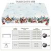 1 Piece Of Merry Christmas Themed Printed Tablecloth, Retro Country Farmhouse Style, Santa Claus, Snowman, Snow Scene Pattern Design, Suitable For Chr