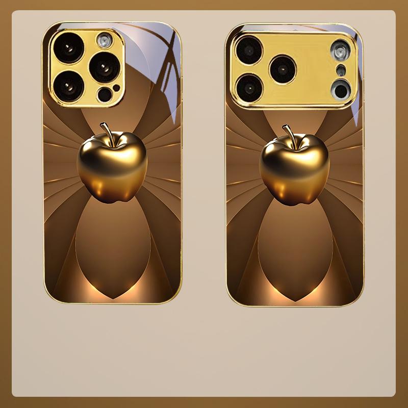 Lucky Flower Petals Electroplated Golden Phone Case For iPhone 14 17 16 15 13 12 11 Pro Max Plus 16E 17Air XR 7 8 XS Back Cover