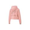 Puma Style Cat Cropped Hoodie Women Tops Bridal-Pink 587162-14