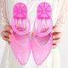 Fashion FHC New Women Beach Shoes,Crystal Sandals,Jelly Summer Low Heels,Pointed Toe,Two Wearings,Blue,Purple,Pink,Green,Dropship