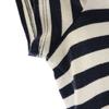 LACOSTE Border Pattern French sleeve V neck T-shirt 36 Navy Women Used
