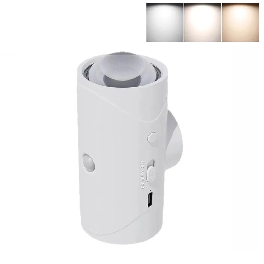 RGB LED Night Light with Motion Sensor Rechargeable Home Wall Decoration Light Courtyard Street Landscape Garden Decor Lamp Gradient Ambient Light