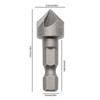 2-40pcs Hexagonal Shank Five Blade Countersunk Drill 12.5mm 5pc Woodworking Hole Opener Spot Facer Deburring Drill Bit Set