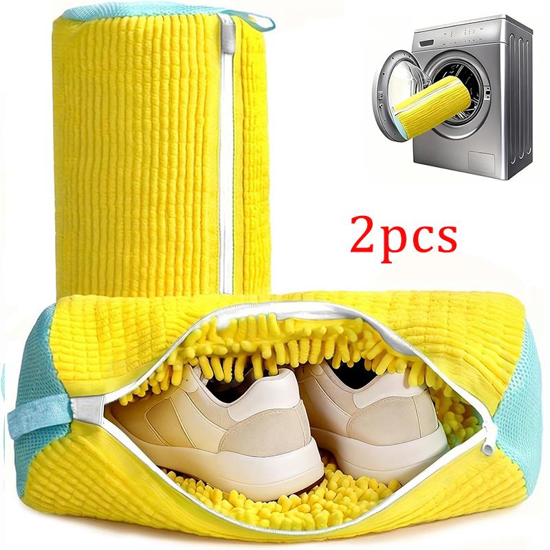 Wash Shoe Cleaning Bag Padded Net Laundry Shoes Protector Fluffy Fibers Polyester Washing Shoes Machine Laundry Bag Drying Bags