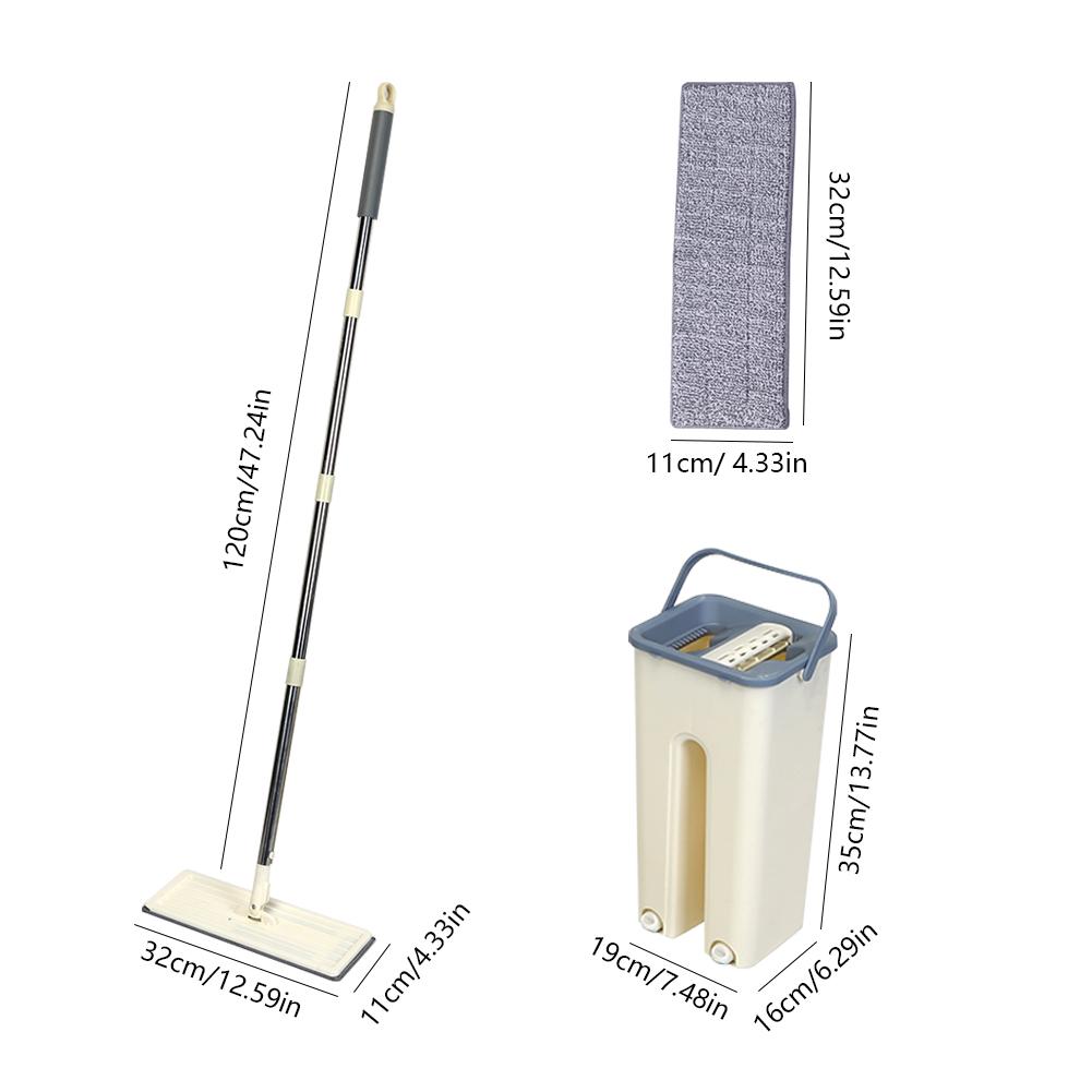 Multi-functional Flat Squeeze Mop with Bucket Floor Cleaning Mop Bucket Sets Household Cleaning Tool Floor Cleaning Cloth Pads