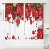 2 Stück, rote Rosenvorhänge -30% Verdunkelung - geeignet für Wohnzimmer, Schlafzimmer, Valentinstag Heimdekoration