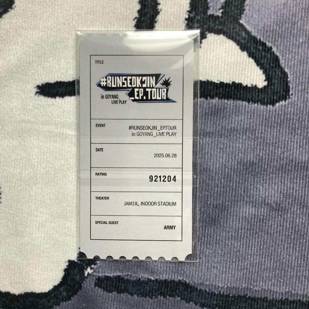 [USED] BTS RUNSEOKJIN_EP.TOUR 6/28 Jin 1 Trading Card