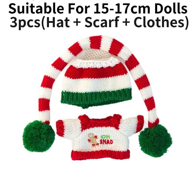 

Рождественский плюшевый кулон Одежда Шляпа Костюм Одежда Украшение Подарок Куклы Нет 3pcs