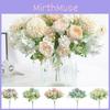 Lifelike 7 Heads Artificial Fake Silk Flowers Rose Peony Bunch Ideal For Wedding Decor