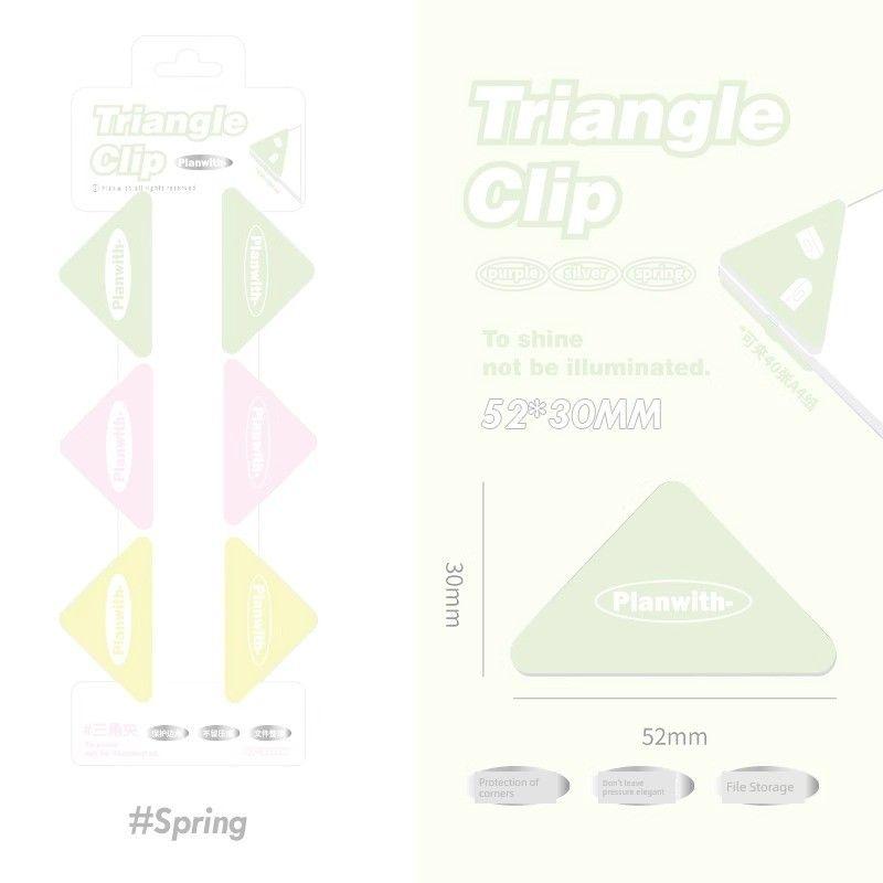 

Planwith Triangle Folder Paper Storage Storage Clip Storage Single Clip Anti-Curling Book Holder Fixed Ticket Folder [6 Pack] spring Color Mixing