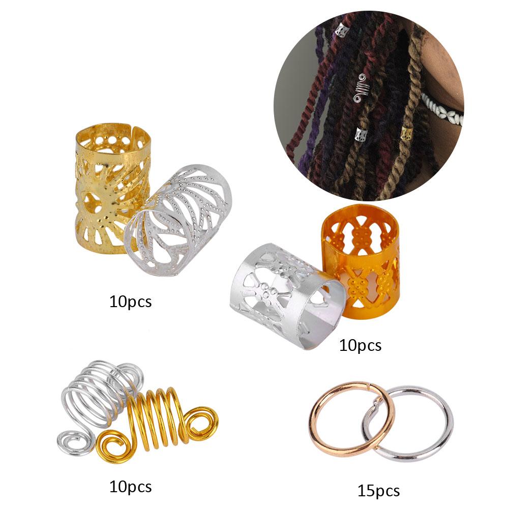 90pcs Hair Braid Rings Dreadlock Three ply Hair Clips Loops Decoration for Women & Girls