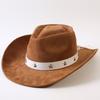 Beliebte europäische und amerikanische klassische Wildleder-Western-Cowboyhüte, Retro-Mode-Cowboyhüte für Herren und Damen