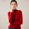Women's Cable Knit Cashmere Sweater - 12-Gauge, Lychee Pattern, Half-High Neck, Fleece Lining, Twist Design, Wool Base Layer
