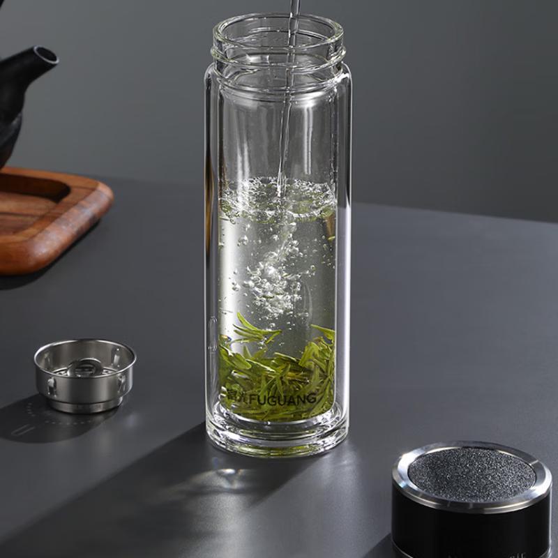 FUGUANG Mingcheng Antibacterial Double-Layer Glass Cup