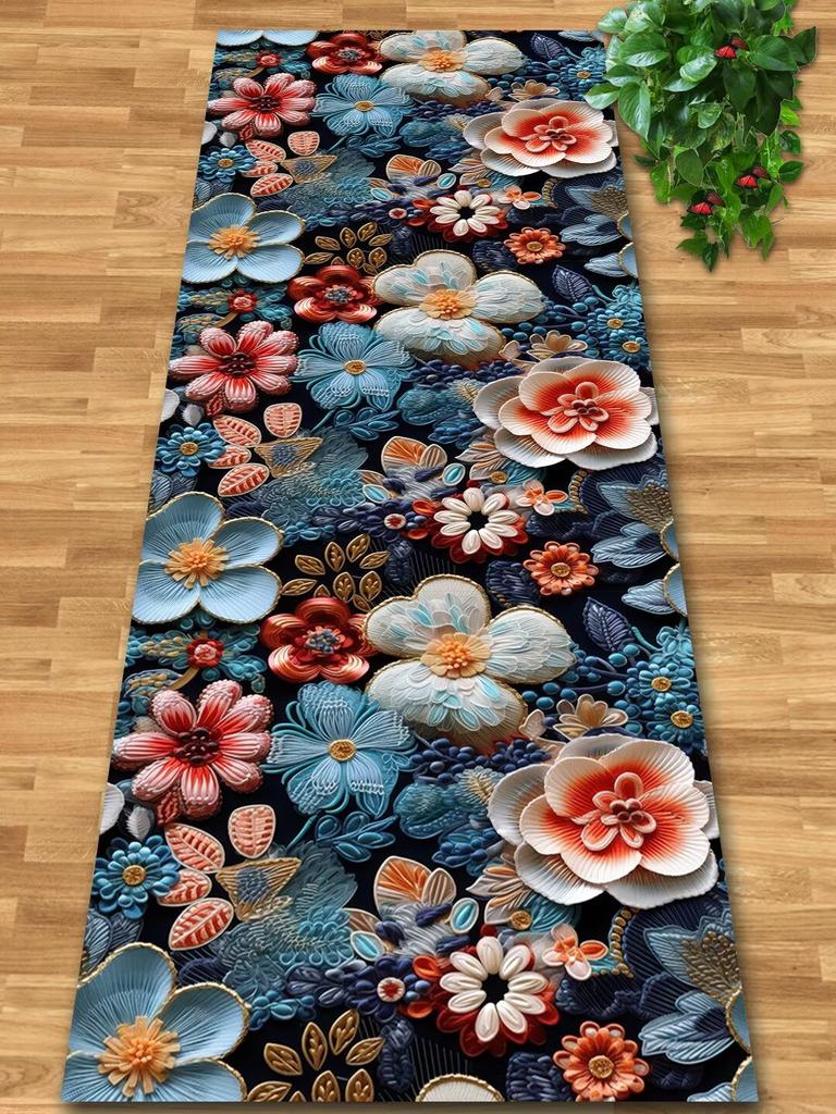 Kwiatowy Luksusowy Długi Dywanik Biegacz do Korytarza Przejście Dom Duży Dywan Schody Wygodny Trwały Zmywalna Mata Podłogowa
