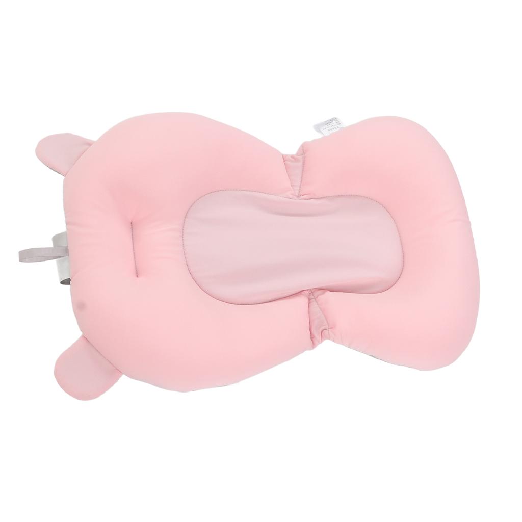 Baby Bath Seat Cushion Floating Safe Foldable Adjustable Infant Bath Supporter for Newborn Pink Bear