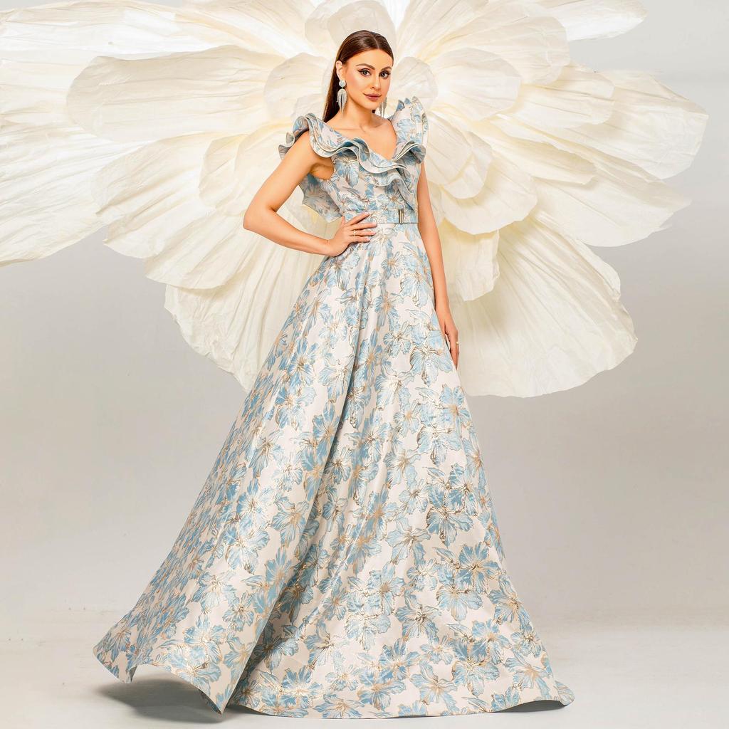 Europäisches & Amerikanisches High-End ärmelloses Abendkleid mit V-Ausschnitt für Damen