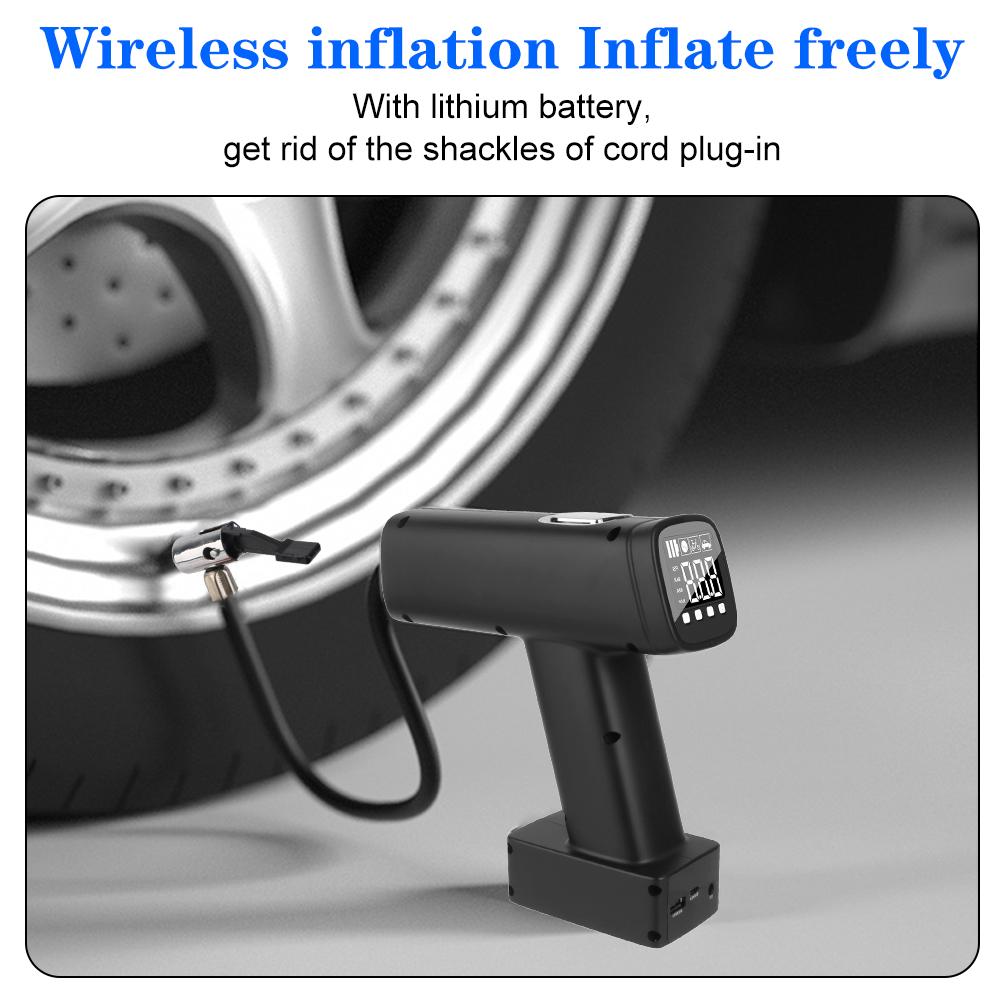 6000mAh Digital 150PSI Portable Inflator With LED Flashlight Tire Air Pump Tire Pressure Test Car Air Compressor