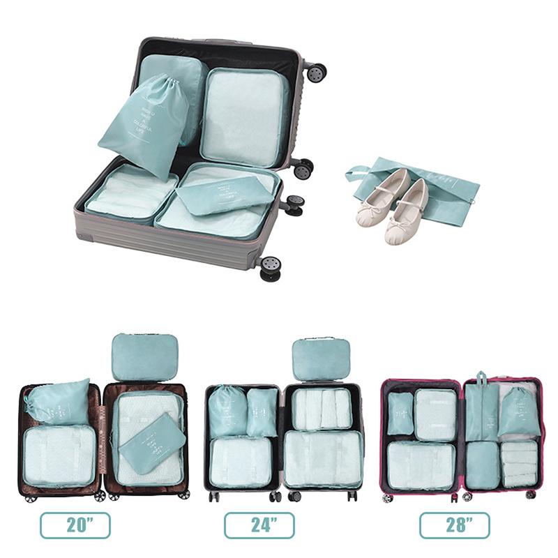7Pcs Large Size Travel Organizer Portable Suitcase Organizer Clothes Shoes Makeup Bag Luggage Organizer Travel Storage Bag