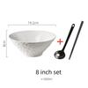 white black Stone Patterned Ceramic Bowl Pasta Bowl Thick Soup Bowl Salad Bowls Dessert Bowls Restaurant Specialty Tableware