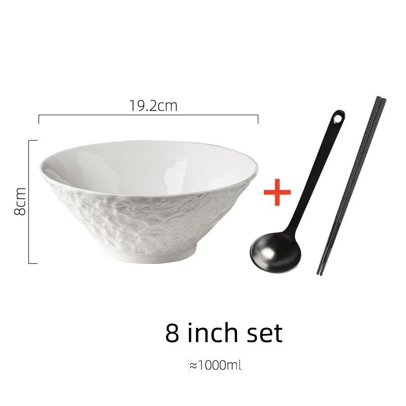 white black Stone Patterned Ceramic Bowl Pasta Bowl Thick Soup Bowl Salad Bowls Dessert Bowls Restaurant Specialty Tableware