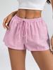 Damen-Sommershorts mit hohem Bund, Streifenmuster und Schnürung, lässig und elegant